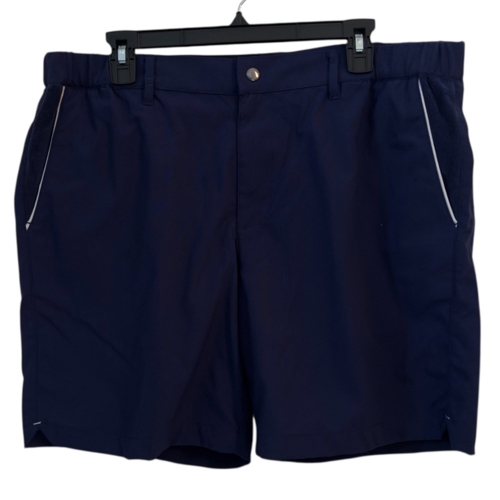 Criquet Mens XXL Navy Blue Woven Nylon Stretch Golf‎ Shorts NWT